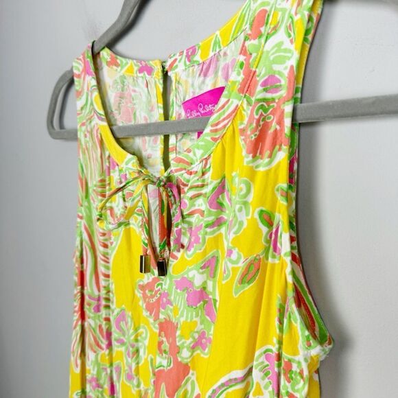 LILLY PULITZER X TARGET | Happy Place Romper in Challis Yellow Women’s Size S - Picture 3 of 11